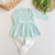 Saída maternidade tricot verde água vestido/ 3 peças - Angel - Baby Boom Enxoval