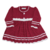Saída maternidade de tricot vestido vermelho e branco/ 3 peças - Carol - comprar online