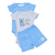 Conjunto 3 peças body e shorts/Azul