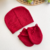 Kit gorro e luva minimalista - bordô - comprar online