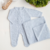Saída maternidade tricot azul/ 2 peças - Lux