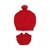 Kit gorro e luva de tricot pompom - vermelho