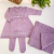 Saída maternidade tricot vestido roxo/ 3 peças - Catarina