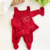 Conjunto tricot vermelho - Babadinho coração