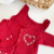 Conjunto tricot vermelho - Babadinho coração - comprar online