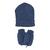 Kit gorro e luva trança - azul navy - loja online