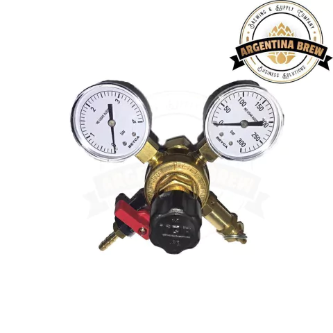 Regulador CO2 con 2 manómetros y llavín de corte - Liga