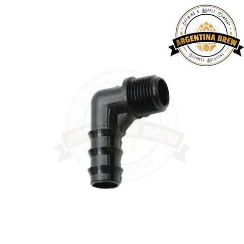 Espiga codo de 1/2" con rosca M de 1/2" Plástico