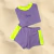Imagen de SET REMERA + SHORT UV50+ COLOR BLOCK LILA
