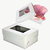 Caja para Ajuar de Bebé, Baby Shower Con Visor de PVC. Blanca