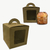 Caja para Mini Pan Dulce, Pan Dulce Individual Con Manija y Visor de PVC. Kraft Marrón