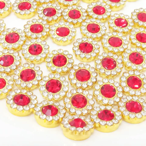 Aplique Chuva de Cristal Vermelho 50 peças ref.0590-50