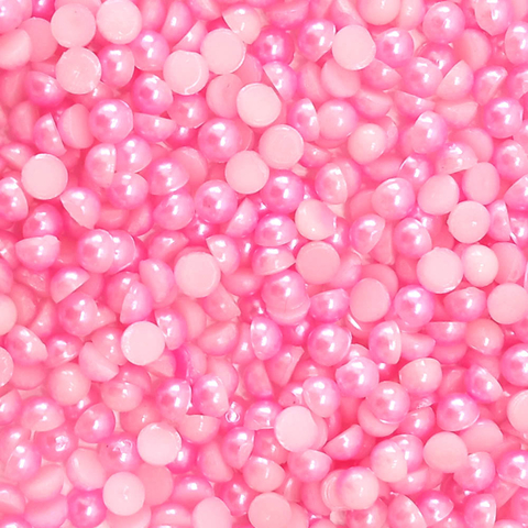 Meia Pérola 3mm Rosa Chiclete 1000 peças