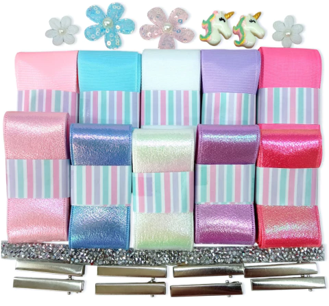 Kit Fita de Lonita Irisada de Luxo com Apliques e Bico de Pato - comprar online