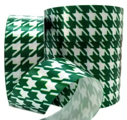 Fita de Cetim Xadrez Pied Poule Nº5 Peça com 10 Metros ref.1620