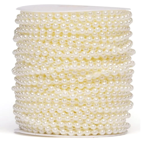 Pérola em Metro Creme 04mm Peça com 4 metros Ref.0475