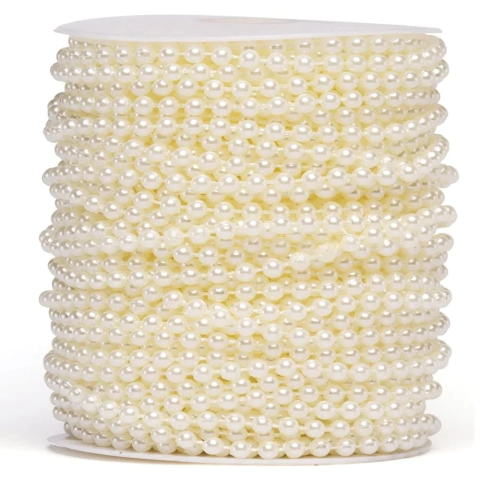Pérola em Metro Creme 08mm Peça com 3 metros Ref.3151