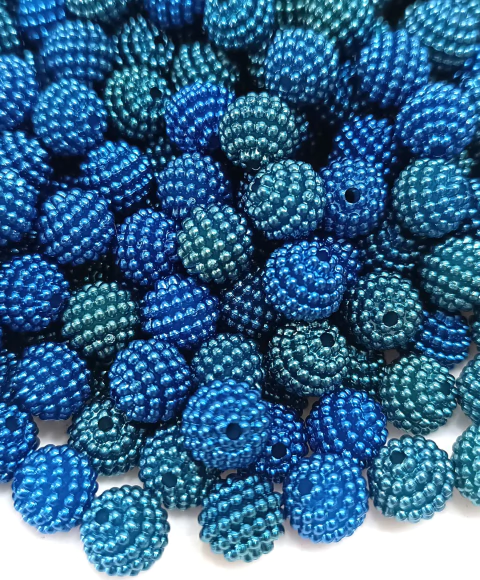 Pérola Craquelada 10mm Mix de Azul Pct com 200 Peças Ref:0375