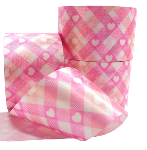 Fita de Cetim Coração Candy 38mm x 10 Metros Ref.6644