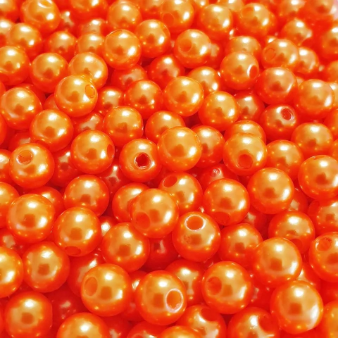Pérola 06mm Laranja Furo Passante Pacote com 250 Peças Ref.0958