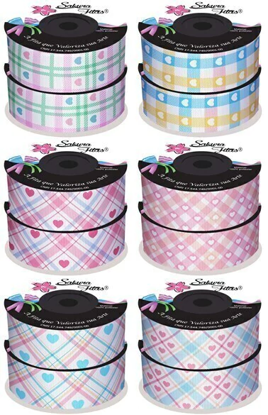 Fita de Gorgurão Xadrez Candy 38mm x 10 metros