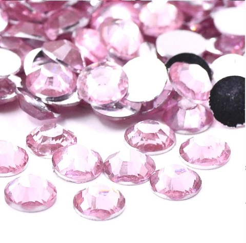 Chaton 2mm Rosa Claro Base Reta sem Cola Pacote com 1000 Peças Ref.2067