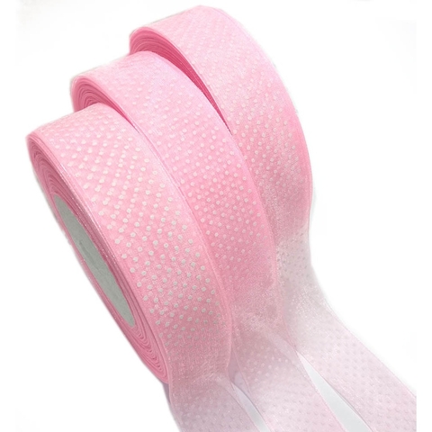 Fita de Organza Poá 28mm x 43 Metros para Artesanato Laços