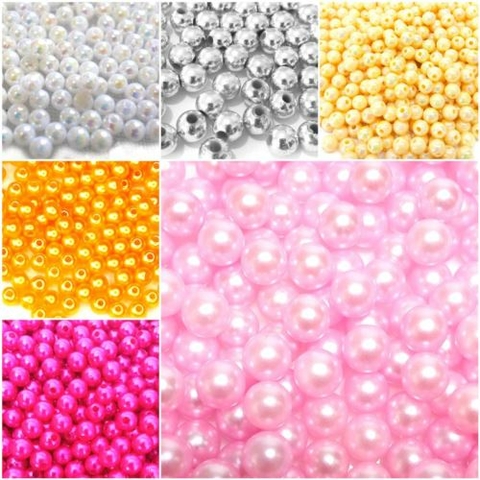 Pérola ABS 5mm Furo Passante Pacote com 400 peças Ref.8415 - comprar online