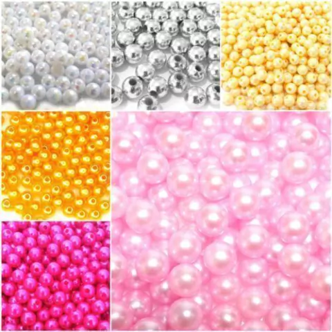 Pérola ABS 5mm Furo Passante Pacote com 400 peças Ref.8415 - comprar online