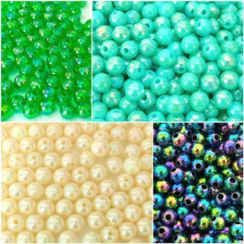 Pérola ABS 5mm Furo Passante Pacote com 500 peças Artesanato Miçangas