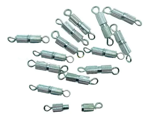 Fecho Rosca C/ Argola 12x4mm Prata 100 Peças