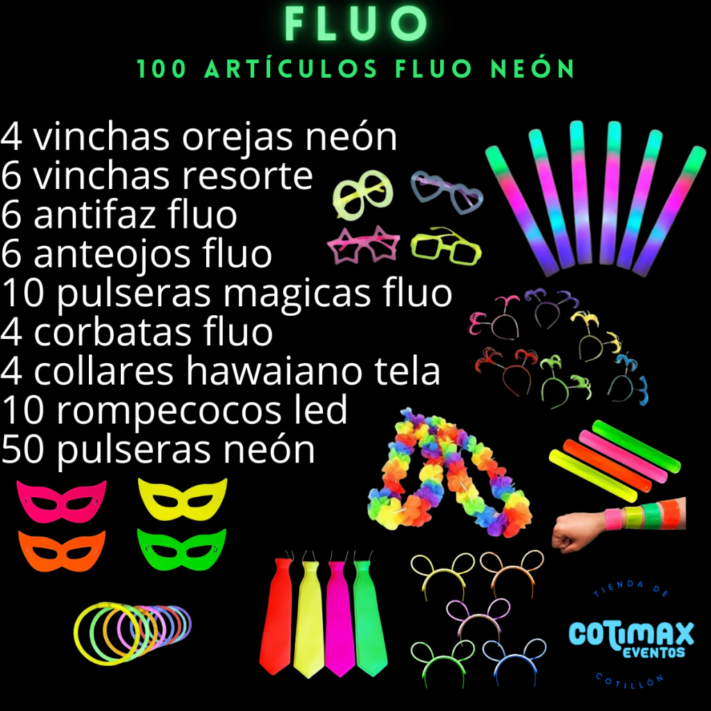 COMBO FLUO 35/50 PERSONAS - 100 ARTICULOS