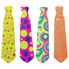 CORBATAS PLASTICO ESTAMPADAS FLUO