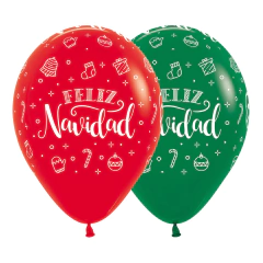 GLOBOS 'FELIZ NAVIDAD' (pack 12u.)