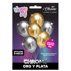 GLOBOS CHROME METALIZADOS (pack 6u.)