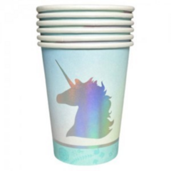 VASOS POLIPAPEL UNICORNIO IRIDISCENTE (pack 6u.)