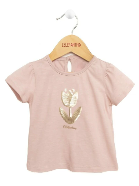 REMERA BEBA TULIPAN LENTEJUELAS