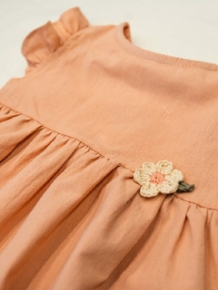 VESTIDO SOFIA TUSOR FLOR CROCHET (8134RV)