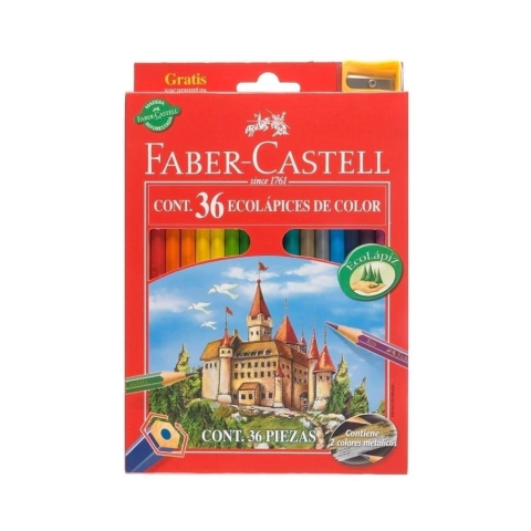 Ecolapices de Color Faber Castell X 36 + Sacapuntas