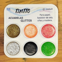 Acuarela glitter Tintto x6
