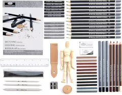 Set de Sketching caja de madera de 58 piezas para dibujar en internet