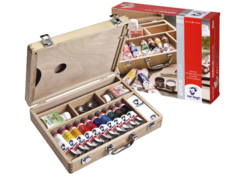 Caja de Madera Acrilico Van Gogh 10 pomos 40ml + Aceesorios BASIC