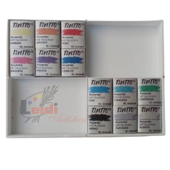 Acuarela metalizadas Tintto medio Godet x 12 pastillas - comprar online