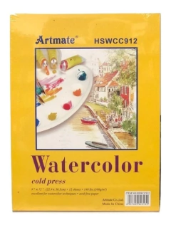Block Artmate Watercolor 22,9x30,5 12 hojas 300grs