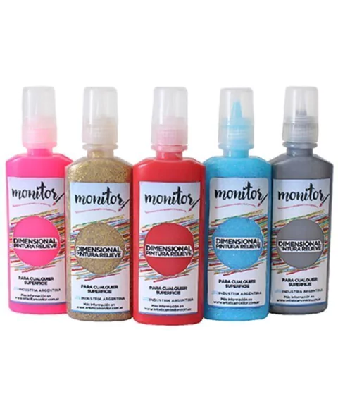 Dimensional Pintura Relieve Monitor 40cc Violeta Glitter Cristal