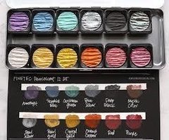 Acuarelas profesionales Finetec 12 pastillas PERLADAS