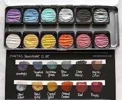 Acuarelas profesionales Finetec 24 pastillas PERLADAS