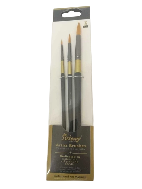 Set 3 pinceles sinteticos BOLONG Redondo - comprar online