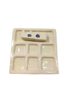 Mezclador de Porcelana con Posa Pinceles - Artística Leidi
