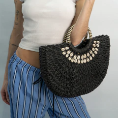 CARTERA CARACOLA SIMIL RAFIA - comprar online